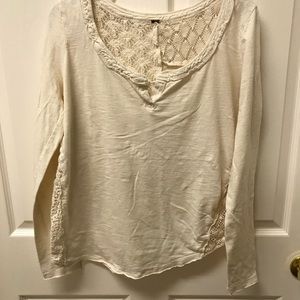 Free people cotton with back lace top